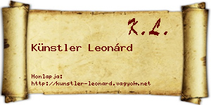 Künstler Leonárd névjegykártya