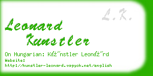 leonard kunstler business card